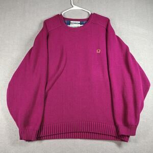 Siegfried Mens 3XLT Crewneck Cotton Knit Sweater Magenta Classic Preppy EUC